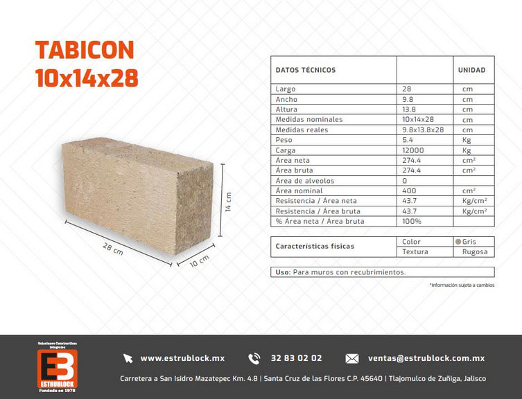 Tabicon 10x14x28 cm t101428